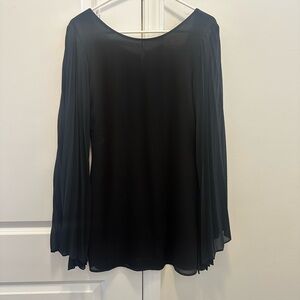Signature8 Black bodycon mini dress with back zipper and bell sleeves